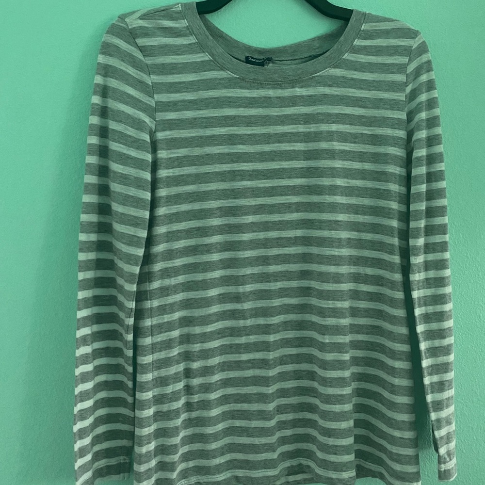 Grey & White Long Sleeve Shirt Size Small